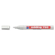 Marker Edding 750 cu vopsea corp metalic varf 2-4mm alb