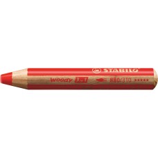 Creion colorat Stabilo Woody 3 in 1 rosu